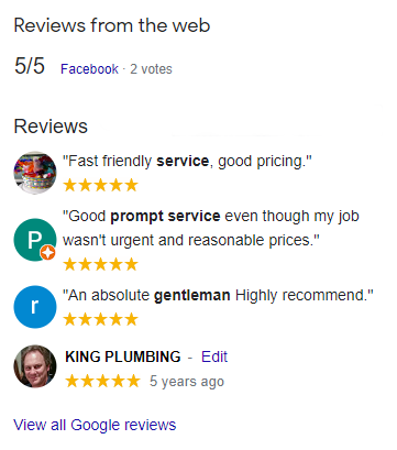 king plumbing on google